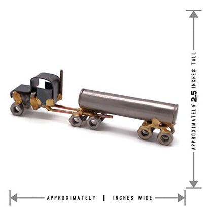 Tanker Truck Collectible Handmade Metal Art Figurine, Desk Accessories, Trophy, Boss Gift, Home Office Décor, Construction Worker - style: Tanker Truck