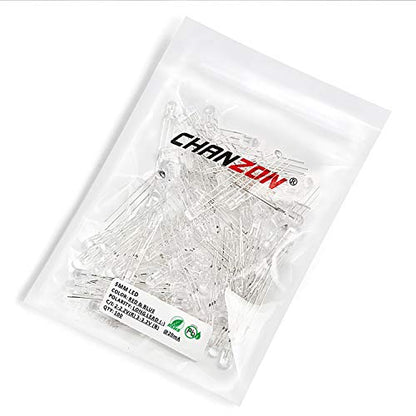 CHANZON 100 pcs 5mm Red & Blue LED Diode Lights Common Cathode - color: F) Red & Blue (Cc) (100pcs)