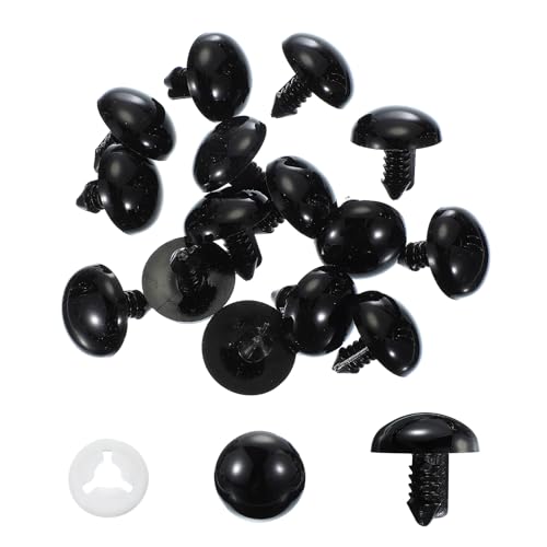PATIKIL 24mm Safety Eyes, 20 Pcs Plastic Craft Protective Film Safety Eye with Washers for Stuffed Animals Crochet Toys Dolls DIY Craft Making, Black - size: 24mm