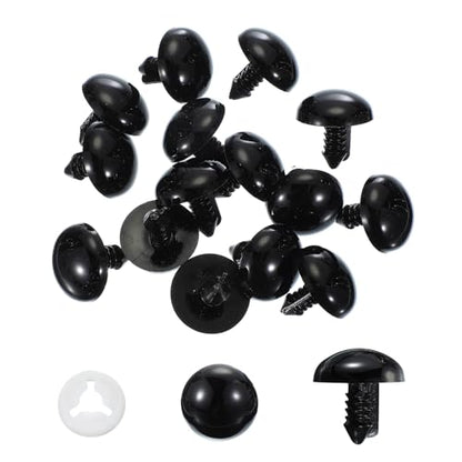 PATIKIL 24mm Safety Eyes, 20 Pcs Plastic Craft Protective Film Safety Eye with Washers for Stuffed Animals Crochet Toys Dolls DIY Craft Making, Black - size: 24mm