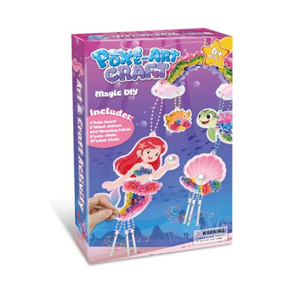 MZYTOZA Poke Art Kit for Kids Ages 4-8, Mess-Free Fabric Craft Set - color: Pink and Blue-Mermaid