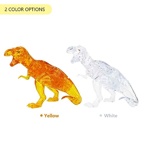 3D Crystal Dinosaur Puzzle,Crystal Puzzle Brainteasers for Puzzlers Ages 16 and Up,50PCS(Transparent) - color: Transparent-dinosaur