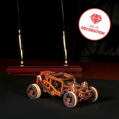 WOODEN.CITY Buggy LE 3D Wooden Puzzles for Adults – Build Your Own Buggy with Rubber‑Band Motor – Self‑Assembly Model, DIY Gift for Adults and Teens - style: Buggy