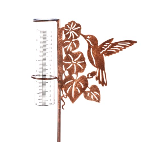 35'' Tall Hummingbird Rain Gauge Outdoor with Plastic Tube - color: Hummingbird-Brown