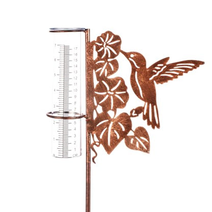 35'' Tall Hummingbird Rain Gauge Outdoor with Plastic Tube - color: Hummingbird-Brown