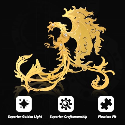 FILASLFT 3D Metal Puzzles for Adults,Mechanical Model Kit Vermilion Bird - color: D1-vermilion Bird-gold