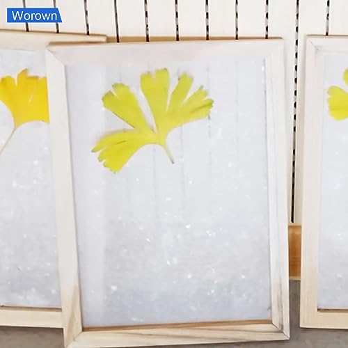 Worown A5 Wooden Paper Making Screen Kit, Paper Making Frames, Mould and Deckle for DIY Crafts - size: A5