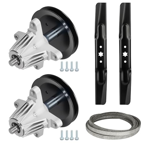 ILONPA 42 inch 618-06991 918-06991 Spindle Blade Belt Kit for MTD Columbia Troy Bilt LT4200 T1000 T1400 T1800 M115-42 Bronco Pony, Includes 742-04308 742-04312 Blade, 753-08171 Belt 1/2" x 96" - size: 42 inch Spindle Kit