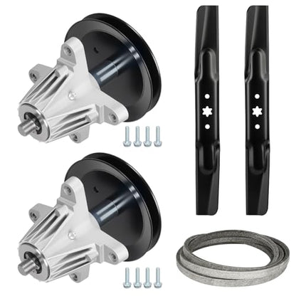 ILONPA 42 inch 618-06991 918-06991 Spindle Blade Belt Kit for MTD Columbia Troy Bilt LT4200 T1000 T1400 T1800 M115-42 Bronco Pony, Includes 742-04308 742-04312 Blade, 753-08171 Belt 1/2" x 96" - size: 42 inch Spindle Kit