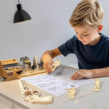3D Wooden Puzzles for Adults,Wooden Toy for Kids and Adults,Model Building Kit,Educational Brain Teaser,Best Educational Christmas Birthday Day Gift for Friends (Wooden Revolver) - color: Wooden Revolver