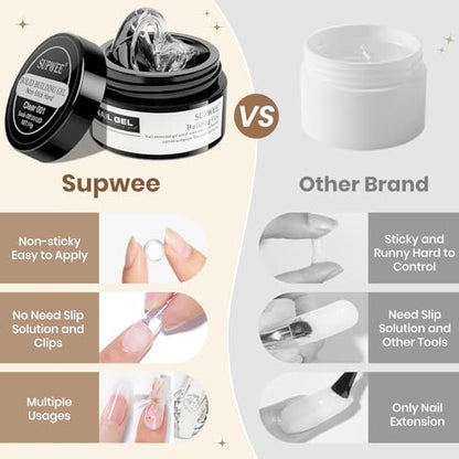 Clear 3D Sculpting Gel Non-Stick Hand Solid Builder Gel for Nails - color: Clear&Clear