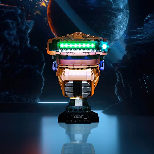 VONADO LED Light Kit Compatible with Lego Princess Leia (Boushh) Helmet 75351, DIY Lights Compatible with Princess Leia Lego Helmet (NO Model), Creative Decor Lighting Compatible with Lego Helmet 2023 - style: Light Compatible with Lego Princess Leia Bous