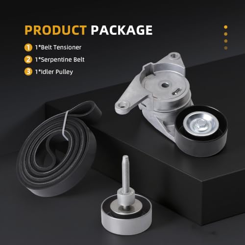 Serpentine Belt Tensioner Idler Pulley Kit #38397 36110 90K-38397A - size: 2004-2017 for Enclave/Traverse/Acadia