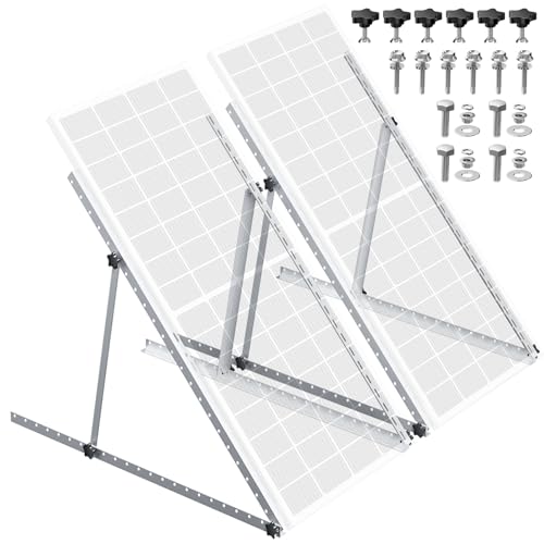 45in 2 Set Adjustable Solar Panel Tilt Mount Brackets, Anodizing Foldable Tilt Legs, Support 100 200 300 400 Watt Solar Panels 1-2Pcs, Solar Panel Stand for Roof, Off-Grid, RV and Boat - size: 45 IN 2 Set