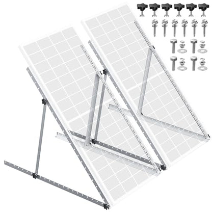 45in 2 Set Adjustable Solar Panel Tilt Mount Brackets, Anodizing Foldable Tilt Legs, Support 100 200 300 400 Watt Solar Panels 1-2Pcs, Solar Panel Stand for Roof, Off-Grid, RV and Boat - size: 45 IN 2 Set