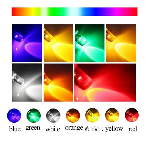 100pcs 5mm White Blinking LED Diodes 1.5Hz Flash Single Color Flashing Clear Round Lens 29mm Lead DC 3V 20mA Blink Bulb Lamp Light Emitting Diode - color: White / 100pcs, size: 5mm Blinking Light