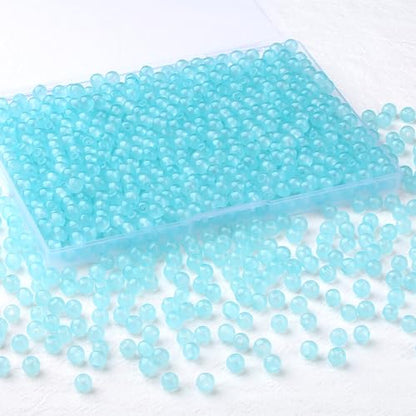 500Pcs Light Blue Glass Beads for Bracelets Necklace - color: Light Blue