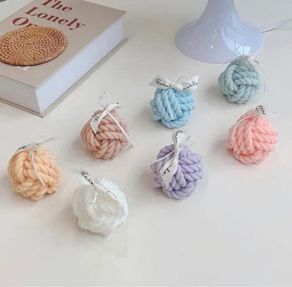 Candle Molds - Silicone Mold for Candles Making, DIY 3D Moulds for Soy Wax, Beeswax, Scented Candle, Valentine's Day Gifts (Knitted Ball) - color: Knitted ball