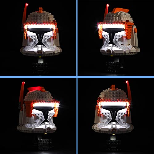 VONADO LED Light Kit Compatible with Lego Clone Commander Cody Helmet 75350, DIY Lighting Set Compatible with Cody Helmet 75350 (NO Model), Creative Lights Gift for The Clone Wars Fans - style: Light Compatible with Lego Clone Commander Cody Helmet 75350