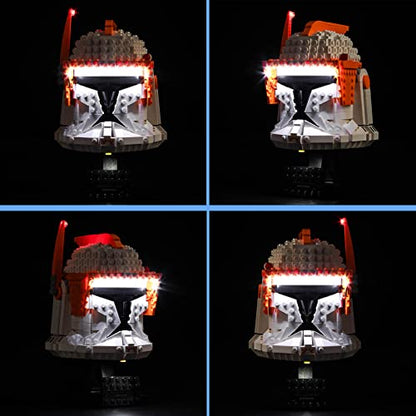 VONADO LED Light Kit Compatible with Lego Clone Commander Cody Helmet 75350, DIY Lighting Set Compatible with Cody Helmet 75350 (NO Model), Creative Lights Gift for The Clone Wars Fans - style: Light Compatible with Lego Clone Commander Cody Helmet 75350