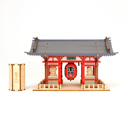 Kaminarimon Color Edition – Wooden 3D Puzzle Model Kit – DIY Japanese Temple Craft – No Glue Required – Cultural Gift & Display Piece - style: Kaminarimon