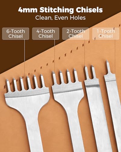 SAKERNEO Leather Working Tools kit Leather Tooling Kit Leather Craft Tools - size: Regular Version