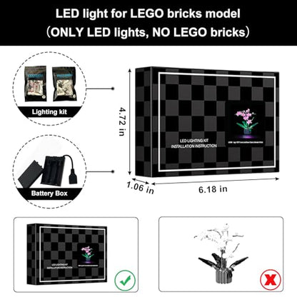 Vaodest LED Light for Lego Orchid 10311 Plant Decor Building Blocks Model,Design and Configuration Compatible with Model 10311(LED Light Only, Not Building Block Kit) - style: 10311 Orchid