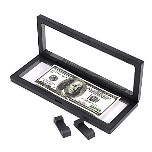 Skelang 3 Pcs 3D Floating Display Case, Black Display Stand Holder 9"×3.54"×0.75"(L×W×H Suspension Frame for AA Medallion, Antique Challenge Coins, Chip, Jewelry, Pin - size: 9"×3.54"×0.75"