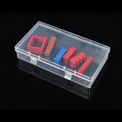 4 Pack Rectangular Clear Plastic Storage Containers 6.1x3.3x1.18 inch - size: 6.1 x 3.3 x 1.18 inch