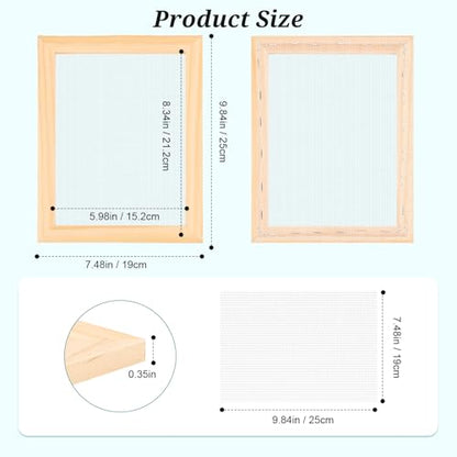 Aboofx Paper Making Kit, A5 Size Paper Making Screen Frame Kit, Wooden Mold and Deckle with Mesh, Absorbent Papers, Sponge and Confetti, DIY Handmade Papermaking Supplies Gift for Craft Lovers - size: A5
