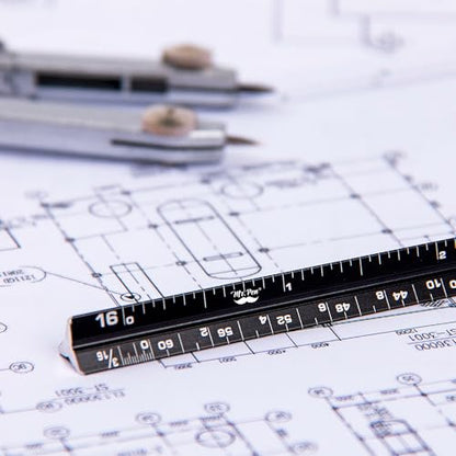 Mr. Pen- 6 Inch Pocket Size Ruler, 2 Pack, Small Architectural Scale - color: A. Black & Red