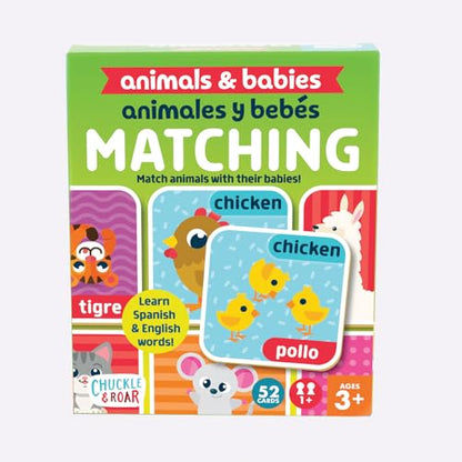 Chuckle & Roar Animals & Babies Memory Matching Game, 52 Tiles, Ages 3+ - color: Animals and Babies