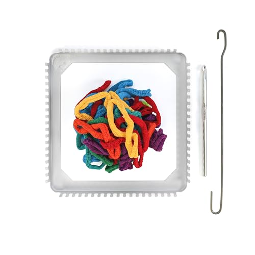 Friendly Loom 7” Traditional Potholder Weaving Kit | Sturdy Metal Loom and Quality Cotton Weaving Loops in Rainbow Colors | Complete Kit to Weave 2 Functional Potholders | Made in the USA