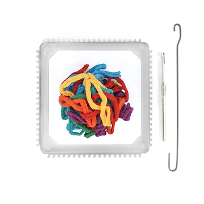 Friendly Loom 7” Traditional Potholder Weaving Kit | Sturdy Metal Loom and Quality Cotton Weaving Loops in Rainbow Colors | Complete Kit to Weave 2 Functional Potholders | Made in the USA