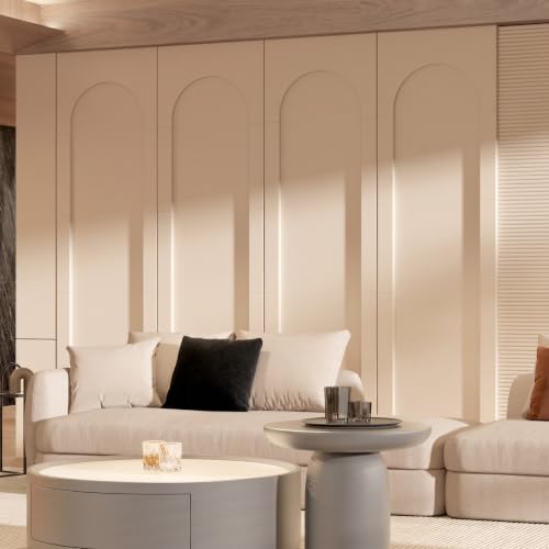 Nuanchu 4 Set 118 x 31.5 Inch Arch MDF Wall Molding Kit - size: 118 x 31.5 x 0.2 Inch