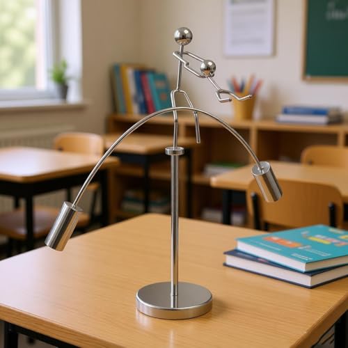 Sunnytech Weight Lifting Stainless Physics BalanceTumbler Kinetic Art Balancing Decompressive Science Psychology Home Offic Decor Desk Decor Toy WJ161 - style: WJ161
