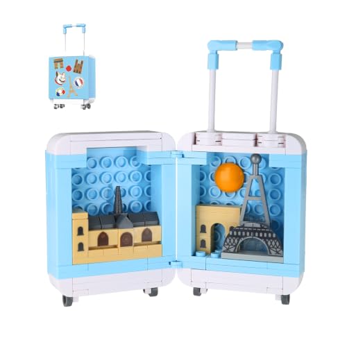 BloxBrix City Travel Suitcase Building Blocks Set, France Skyline Architecture Model, Educational Gift for Kids & Adults (131pcs)