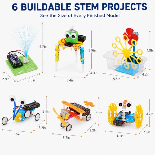 NewFamily 6-in-1 STEM Robot Kit for Kids Ages 8-12, DIY Robot Building Science Kit with Engineering Projects and Motorized Activities, Educational STEM Toys for Boys Girls, Birthday Gift