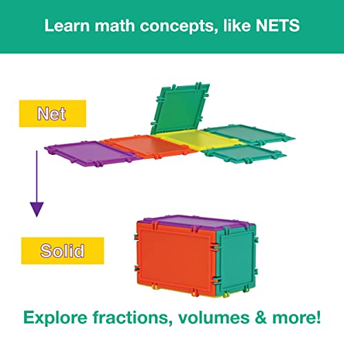 3D Building Set for Learning Math, Includes Many Online Activities,32-pc, Made in USA (Triangle/Rectangle/Square)