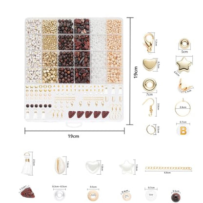 Xylise Jewelry Making Supplies Kit Natural Stone Beads for Irregular Natural Stone with for DIY Craft Bracelet Necklace Earrings for Adults(Red) - color: Red