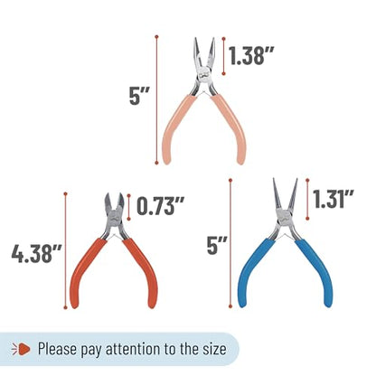 Mr. Pen- Pliers for Jewelry Making, 3 Pack, Chain Nose - color: Multicolor 1