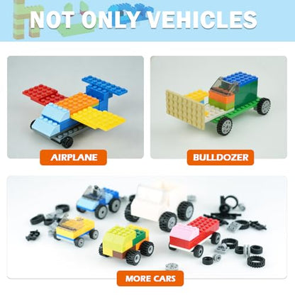 MALEKO Compatible Building Bricks, Wheels and Axles Sets with Baseplates - color: 600pcs