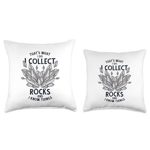 Best Rocks And Minerals Guide Kit Collection Gifts I Collect Rocks and I Know Things Mineral Collector Throw Pillow, 16x16, Multicolor - size: 16x16