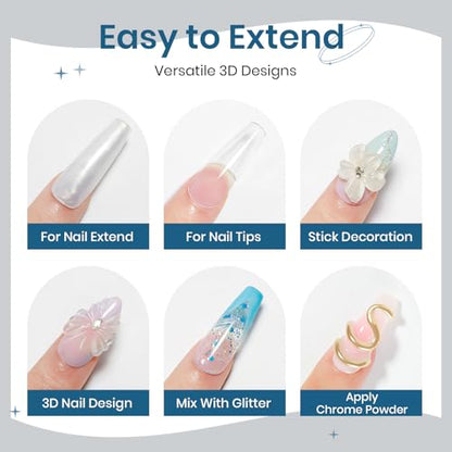 Clear and Pearl White Nail Extension Gel 3D Nail Art Sculpture Gel - color: Clear&Pearl White