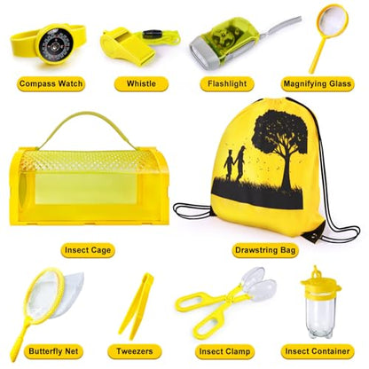 Bug Catcher Kit & Outdoor Explorer Kit for Kids, 10 Pcs Bug Catching Kit - color: Yellow