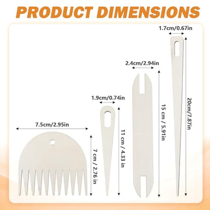 7 Pcs Wood Hand Loom Stick Set, Hand Weaving Kit Wooden