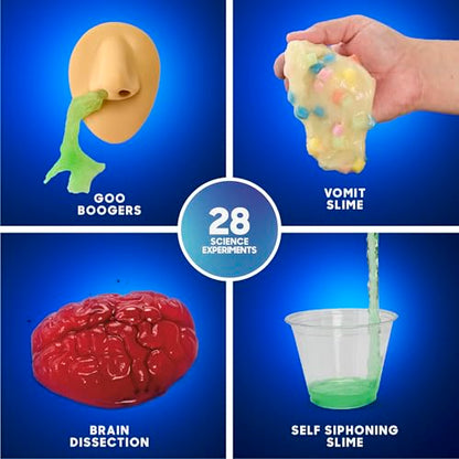 Discovery Creepy Science Lab - 28 Experiments Science Kit| Slime, Boogers, Brain Dissection| STEM Learning Toy| Glow in the Dark Chemistry Set| Kids Educational Activity| Gift for Boys Girls| Ages 8+ - size: 28 Experiments