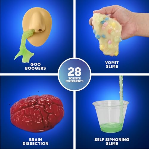 Discovery Creepy Science Lab - 28 Experiments Science Kit| Slime, Boogers, Brain Dissection| STEM Learning Toy| Glow in the Dark Chemistry Set| Kids Educational Activity| Gift for Boys Girls| Ages 8+ - size: 28 Experiments