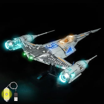 LocoLee Light kit Compatible with Lego 75442 The Mandalorian's N-1 Starfighter- No Actual Model Only Lights, LED Lighting Accessories for LEGO Mandalorian Display Collectors (Standard Version)