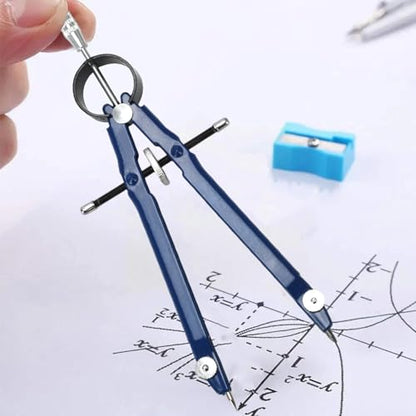 Compass for Geometry, Metal Compass with Extra Refills Compass Drawing Tool for Students Drafting Compass Back to School Supplies (Blue 2pcs)